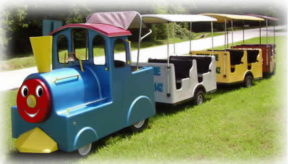 Blue Trackless Train